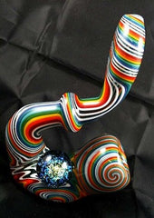 Rainbow Colored Sherlock Pipe w/ Sparkly Ball